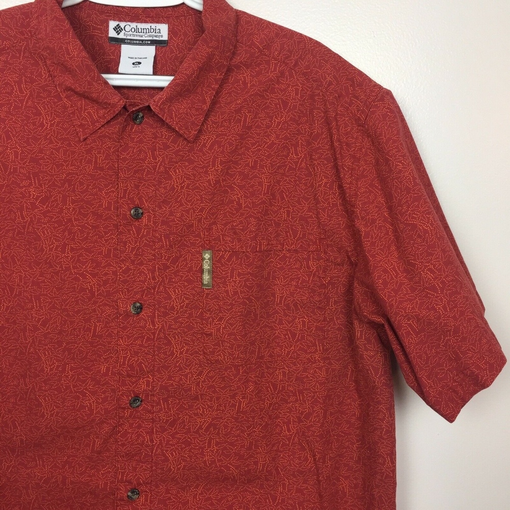 Columbia Shirt Button Up Short Sleeve Printed XL